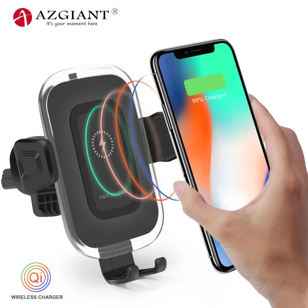 

Qi Universal Car Phone Holder Wireless Charger For iPhone X XS Max XR 8 Samsung S9 S8 Note 9 Fast Wirless Charging Car Bracket