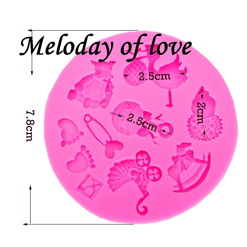 DIY для детского душа, подарки, инструменты для украшения шоколадного торта, троянская детская коляска, силиконовая глина, формы T0060