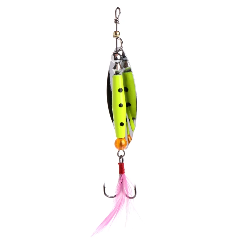 

10g Fishing Spoon Lure Sequin Paillette Metal Spinner Hard Bait Hook Tackle Hot