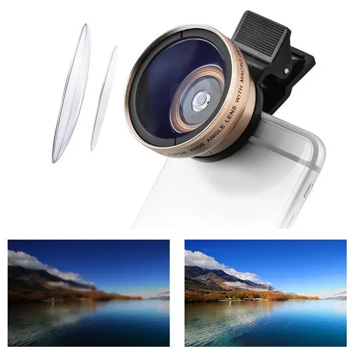 Камера сотового телефона 2 в 1 объектив 0.45X Супер широкоугольный 12.5x объектив 0.45x 12.5X макрообъектив 37 мм/1,5 дюйма