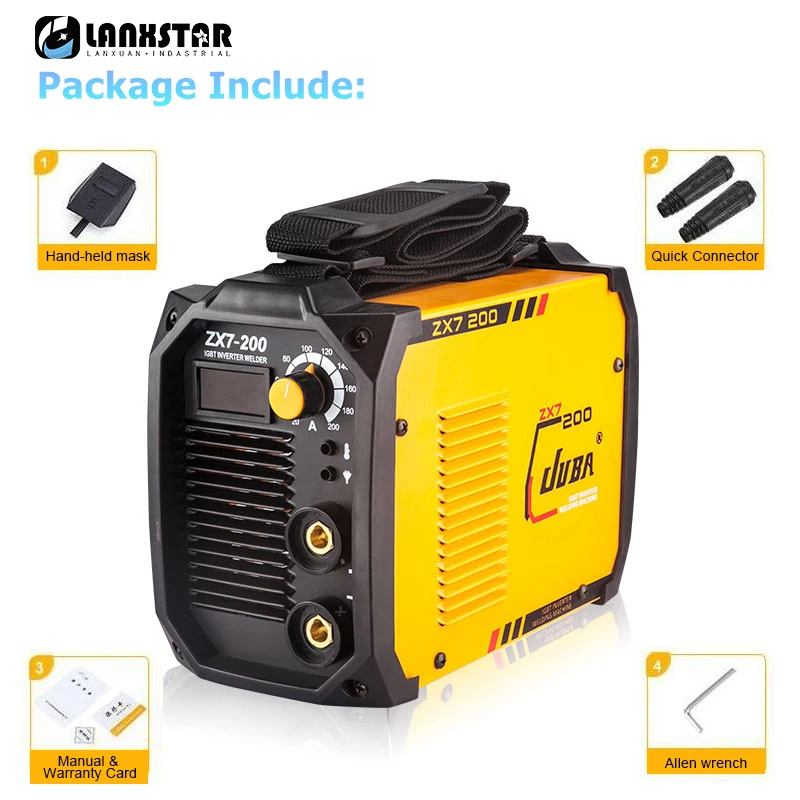 

Lanxstar Series Portable Inverter Arc Welding Machine Household Copper Core Welding Machine Strap Inverter DC ZX7-200 220V