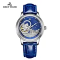 Riff Tiger/RT 2020 Luxus Mode Uhr für Frauen Männer Blau Tourbillon Automatische Uhr Leder Unisex Uhren Uhr Reloj RGA1739|Damenuhren| -
