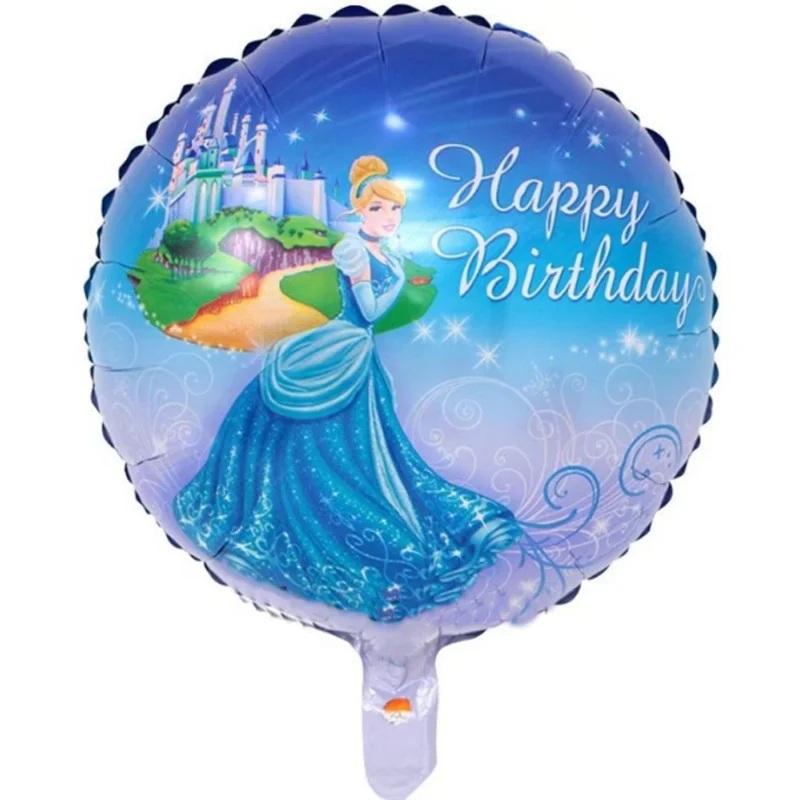 

10 pcs/set Beautiful Cinderella Happy Birthday Foil Balloons Birthday Party Decoration Kids Children Party Supplies