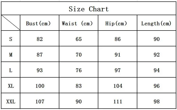 Size table