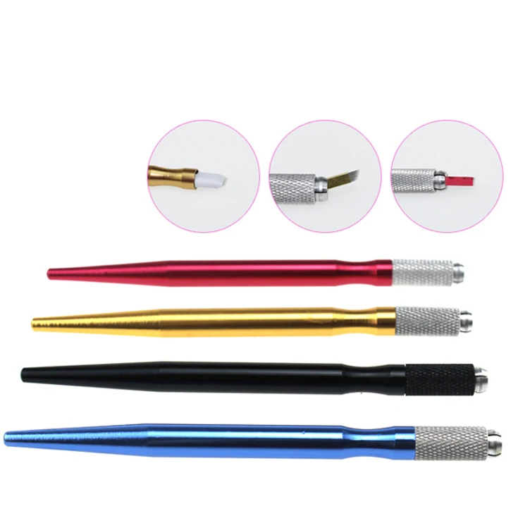 

3D Microblading Manual Eyebrow Tattoo Pen for Permanent Makeup 10pcs Embroidery Curve Blade
