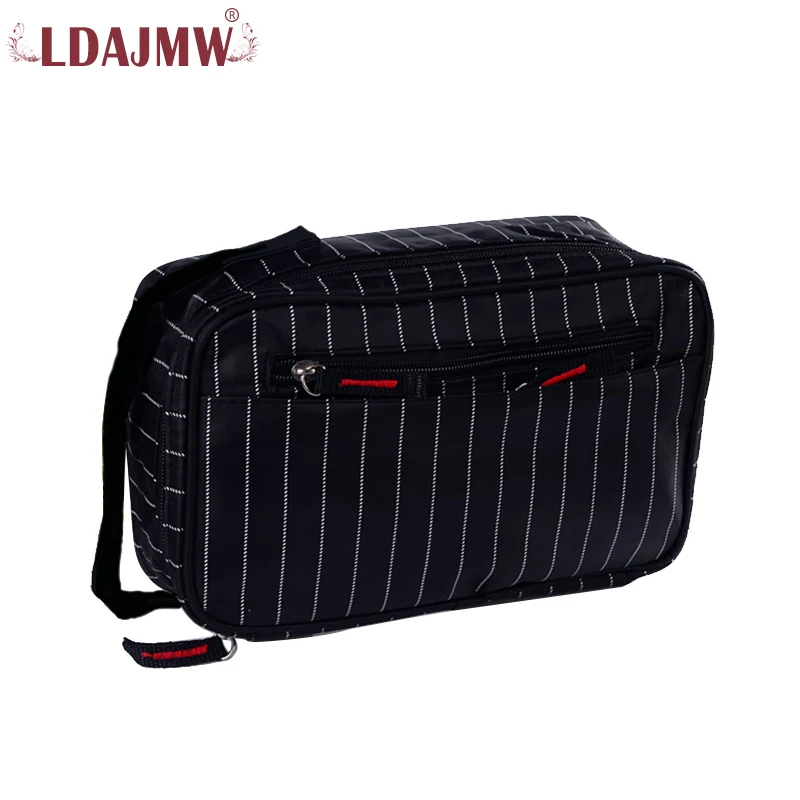 

LDAJMW New Striped Men Travel Cosmetic Bag Waterproof Toiletry Bag Necessaire Wash Bag Organizer Storage Pouch
