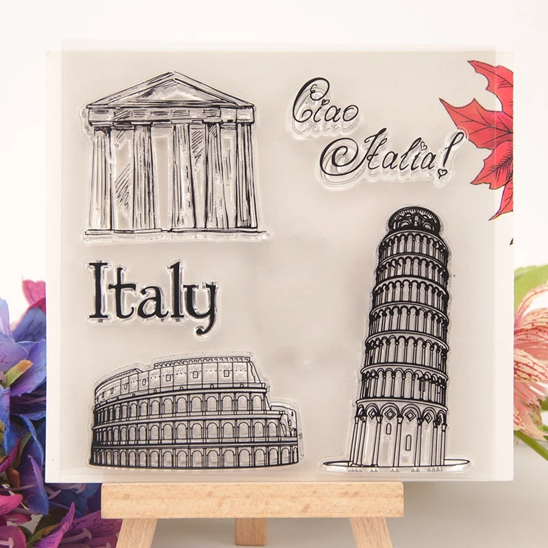 

Craft Italy Italian Words Rome Transparent Clear Silicone Stamp for Seal DIY Scrapbooking Photo Album Decorative Clear Stamp