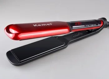 

Kemei KM-9620 LCD Digital Display Fast Heat Flat Iron Hair Straightener Ceramic Hair Curler120-230 Degree EU Adaptor Hair Styler