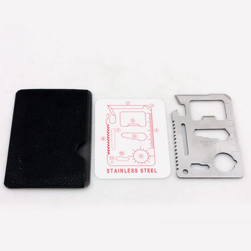 

Pocket Mini 11 in 1 Multi Credit Card Survival screw Saw blade hiking Tool Kits Hunting Multifunction Useful