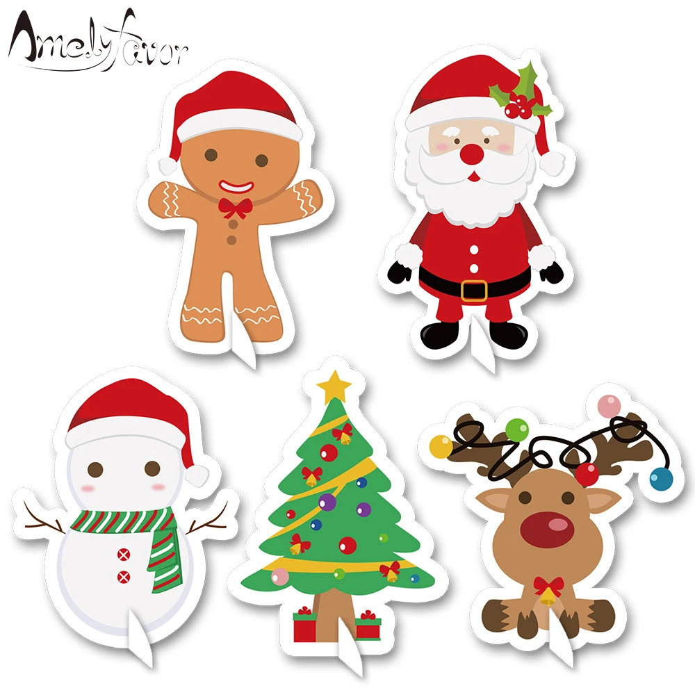 Christmas Theme Series 1 Table Centerpiece Snowman Reindeer Gingerbread Man Tree Party Decorations Supplies | Дом и сад