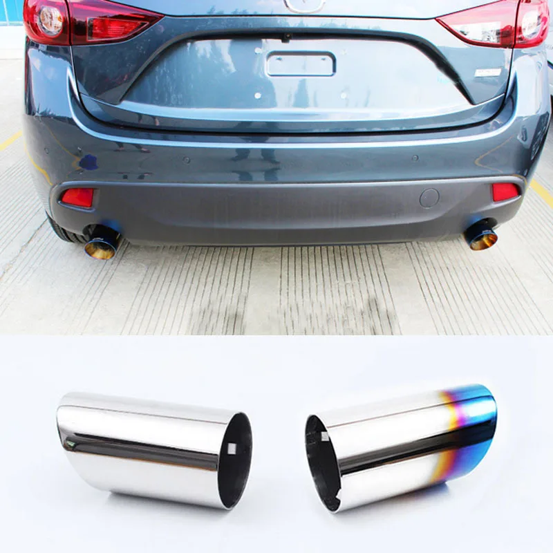 New Upgrade Car Styling Exhaust Tail Pipes For Mazda 3 Axela Hatchback