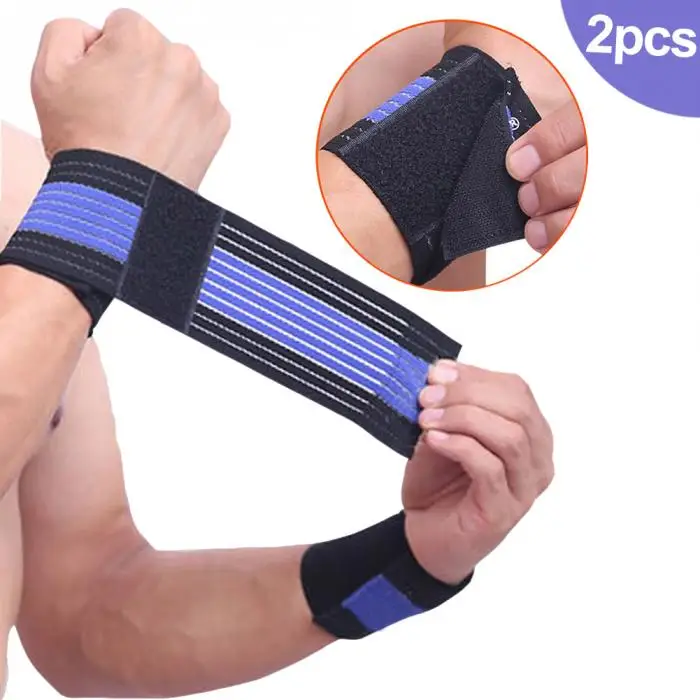 N 2 Pcs Weight Lifting Sports Wristband Gym 1Pair Fitness Wrist Wraps Bandage Training Brace Safety Hands Bands shop-Ho