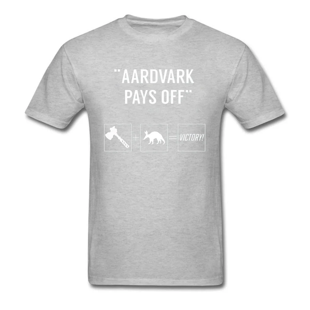 Aardvark pays off Torbjorn 14024 Short Sleeve T Shirt NEW YEAR DAY Crewneck 100% Cotton Men's T-Shirt Cool Tee-Shirt Fashion Aardvark pays off Torbjorn 14024 grey