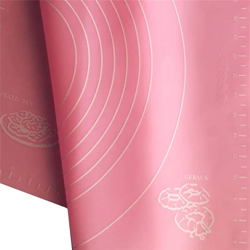 Антипригарный силиконовый коврик для выпечки для кондитерской прокатки, кондитерский коврик для раскатки теста, измерения, термостойкий, Кондитерские доски, розовый
