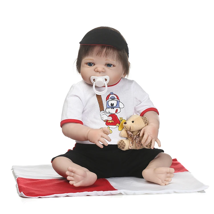 NPK 55 см reborn Baby Doll Реалистичная силиконовая кукла для новорожденных мальчиков и