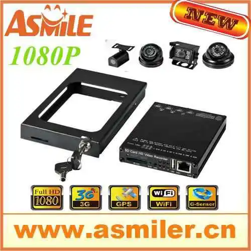

2014 hot sale 4CH 3G WIFI G-Sensor GPS 1080P SD Card DVR for bus, taxi,  car from asmile