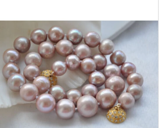 

shippingA++ 14mm ROUND PURPLE FRESHWATER PEARL NECKLACE 17inch