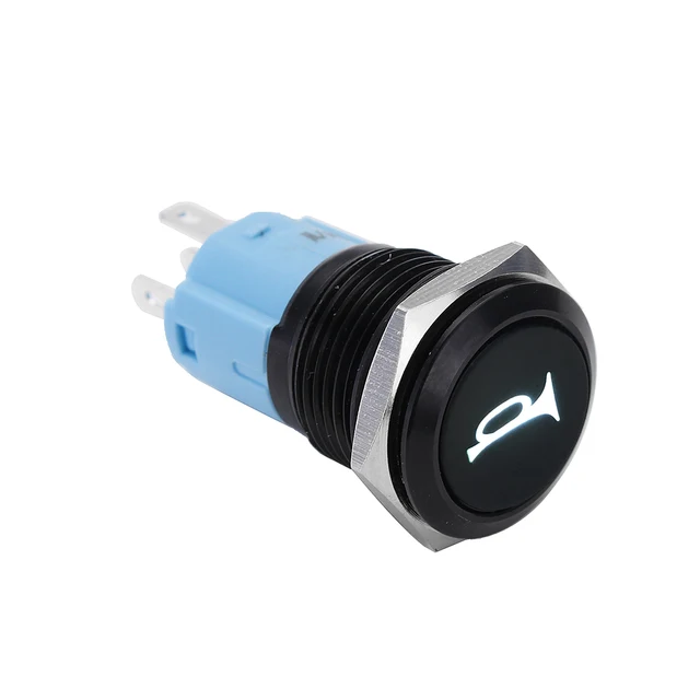 12V 16mm Universal Car Boat Auto Dash Start Horn Button Momentary