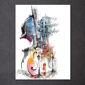 

1 Pcs Framed HD Printed Music Guitar Picture Wall Art Canvas Room Decor Poster Canvas Modern Oil Painting