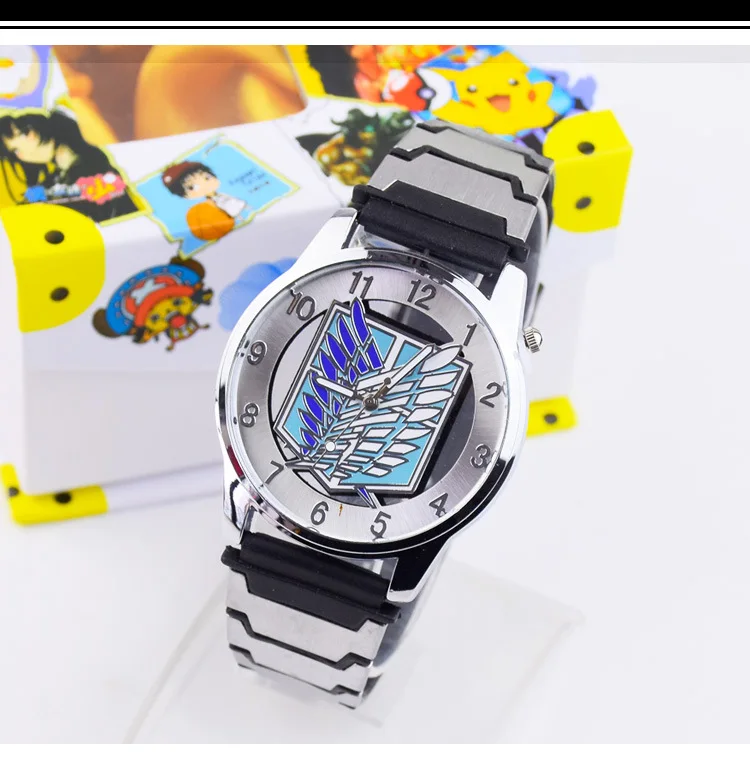 

Cartoon toy Anime Attack on Titan Scout Legion/Eren Mikasa Pierced Style Watch with Box Gift Collection Action Figure Model