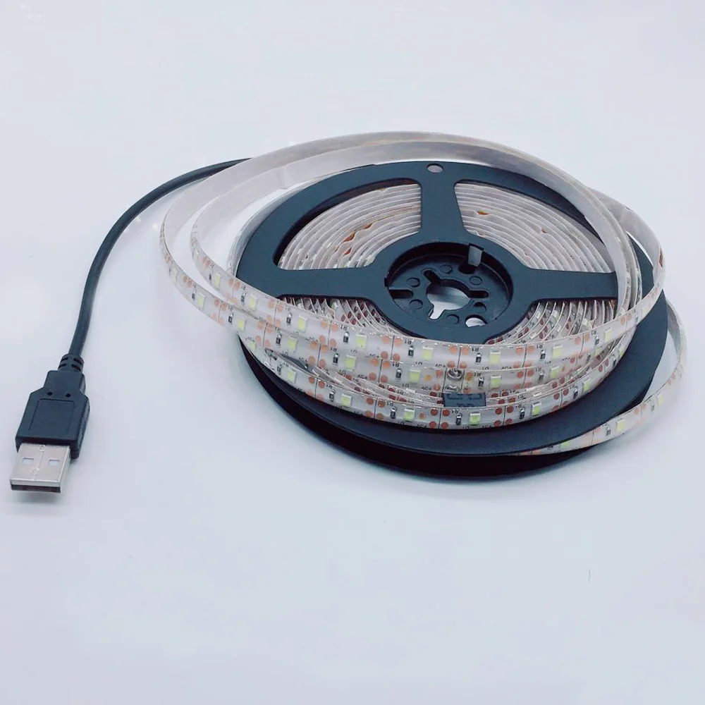 USB Светодиодная лента лампа 2835SMD DC5V гибкий светодиодный светильник лента 1 м 2 м 3 м 4 м 5 М HD ТВ Настольный экран фоновый косой светильник ing - Испускаемый цвет: White