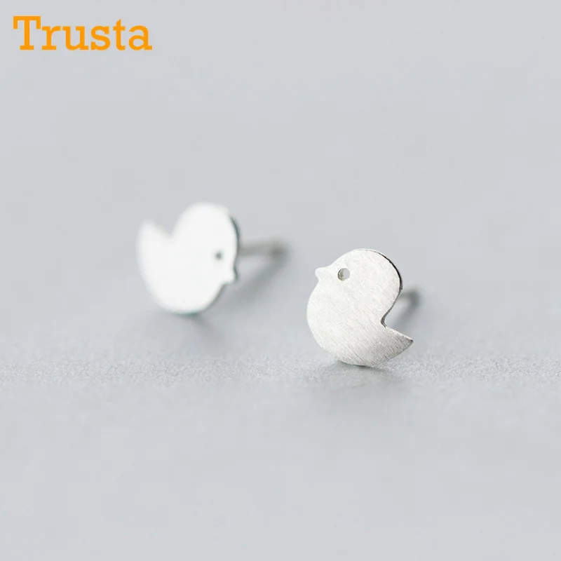 

Trusta Newest 925 Sterling Silver Women's Jewelry Fashion Tiny 7mmX7mm Chicken Stud Earrings Gift For Girls Kid Lady Women DS124