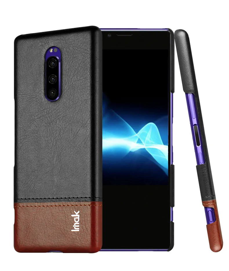 IMAK лаконичная кожа для sony Xperia 1 чехол Роскошный тонкий задняя крышка для Funda sony 1 чехол Xperia 1 чехол Coque sony 1 Xperia1 Capa - Цвет: Blackish brown