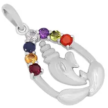 7 stone Lord Vinayaka Deity Chakra стерлингового серебра 925 ювелирные изделия CP179