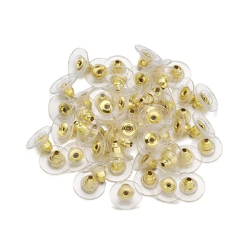 

Pandahall DIY Stud Earring Back Stoppers Ear Post Nuts Earring Backs Plug Cap Jewelry Findings Components Platinum/Golden