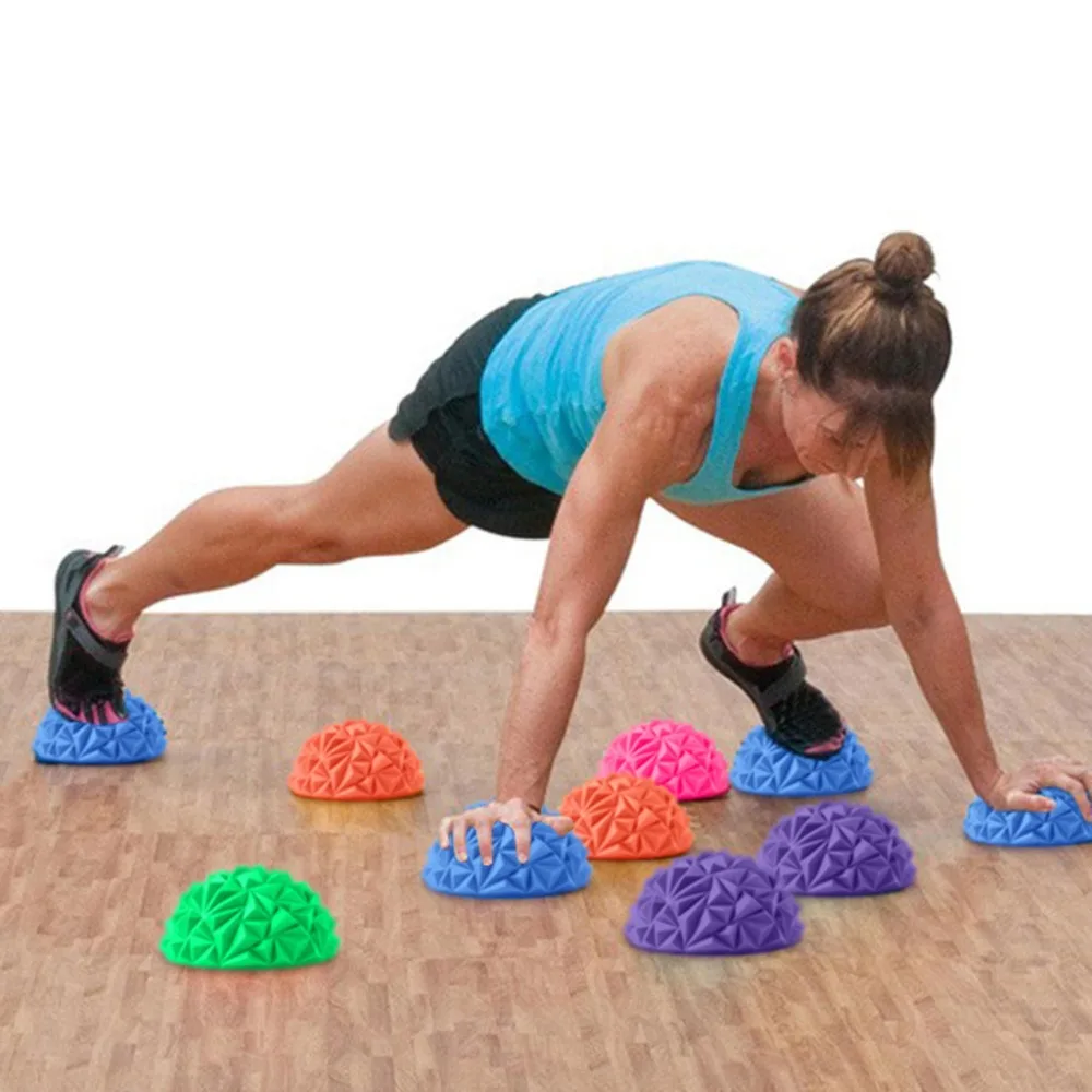 

Yoga Massager Sporty Tool Kit Spiky Ball PVC Foot Trigger Point Stress Relief Accessories Hemisphere Trainer Dropship#0506