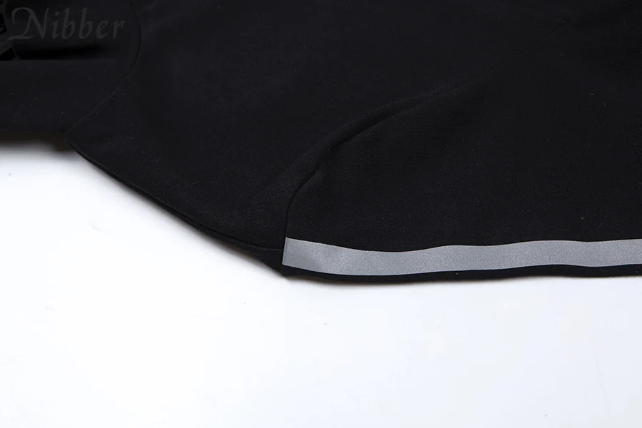 Nibber/летние топы на одно плечо со светоотражающими полосками, женские хлопковые повседневные футболки для активного отдыха, осенние черные футболки mujer