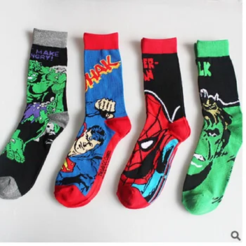 

2018 Time-limited New Arrival Standard Casual Nylon Cotton Socks Men Europe And The Cartoon Superman Man Wei Series Men Socks