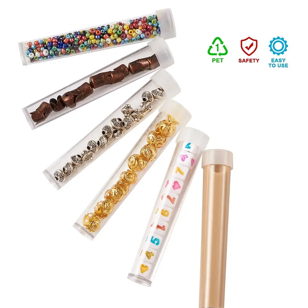 

100pcs Plastic Clear Beads Small Boxes Containers Little Micro Nail Seed Beads Bottle Jars For Jewelry Packaging 78x13mm/55x15mm