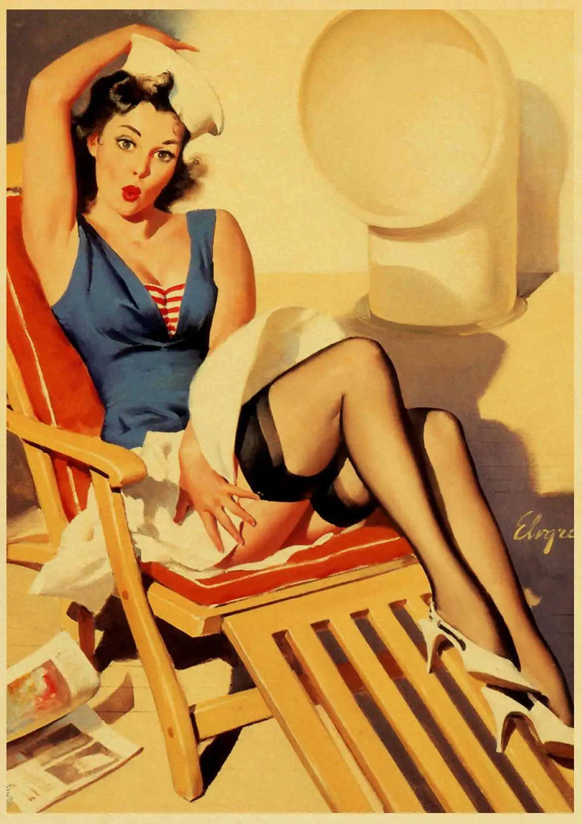 Булавка для девочек Классическая Вторая мировая война ретро крафт-бумага плакат винтажная булавка для девочек декоративная живопись Декор для дома комнаты