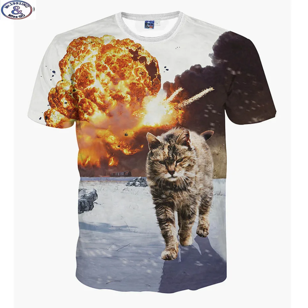 Mr.1991/3D футболка с изображением животного для мальчиков и девочек, забавная Футболка с принтом «Волшебный котенок» для крупных детей, горячая Распродажа, A1