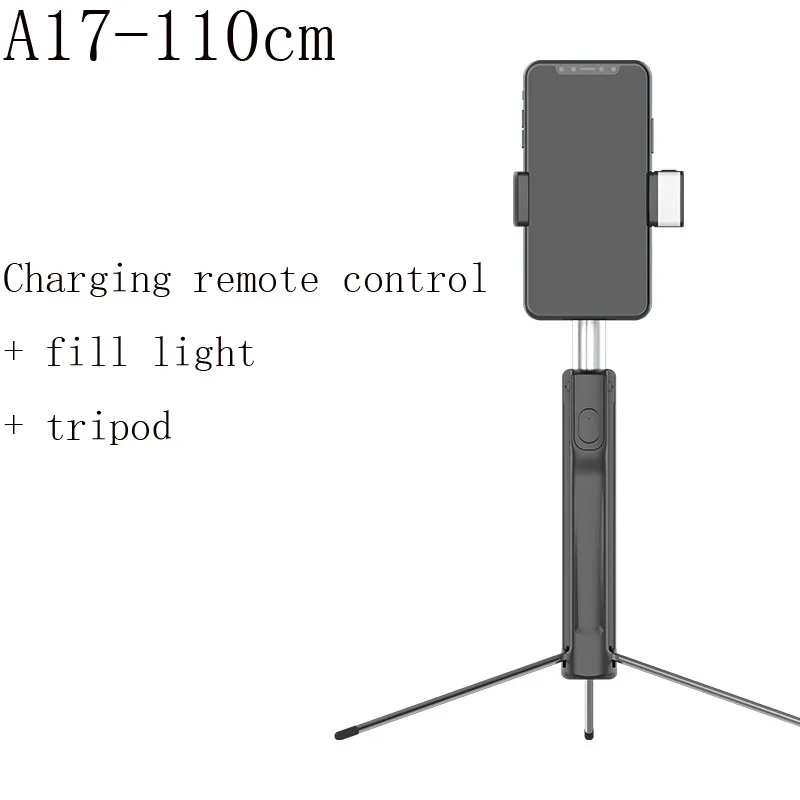 CYKE A18 A17, селфи-Палка с Bluetooth, селфи-палка 110, 160 см, телескопический стержень, заполняющий светильник, штатив с автоспуском, селфи-Палка с Bluetooth - Цвет: 9