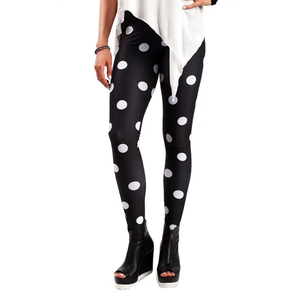 

Sexy Women Polka Dot Pants Push Up Leggings Skinny Pencil Pants Long Trousers
