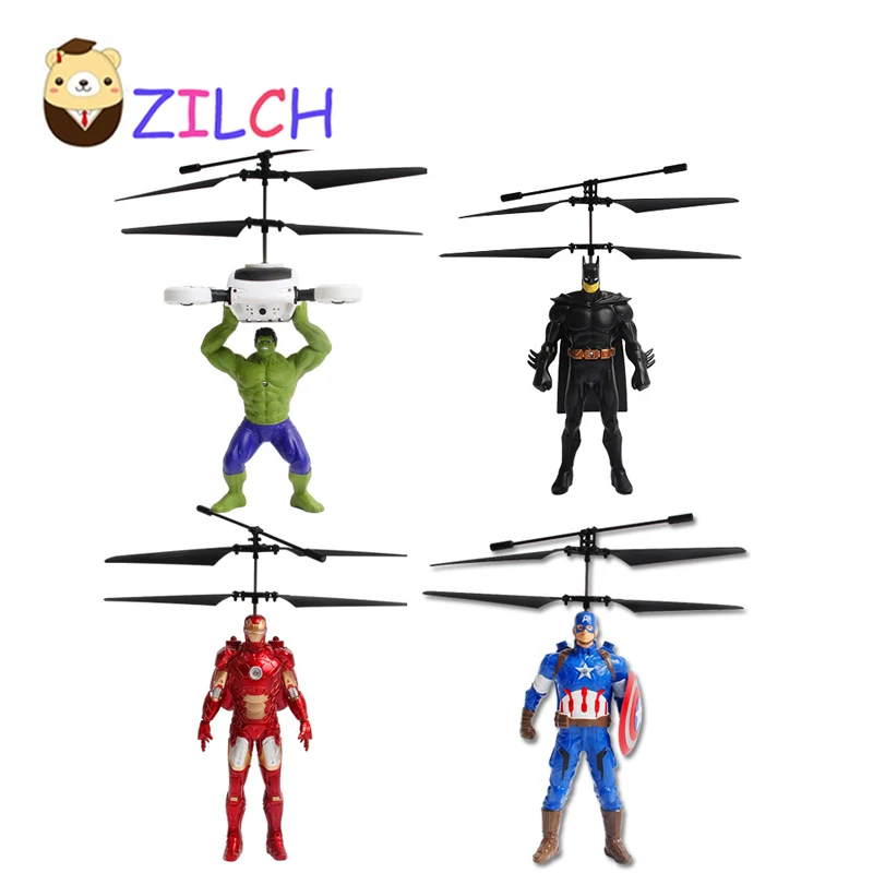 2017 Super Heroes Series Anti drop Helicopter Toy Flying Batman Iron