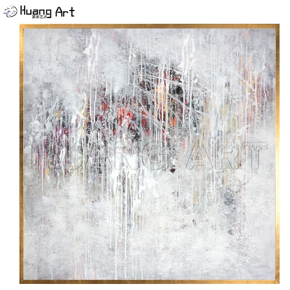 

Low Price Hand-painted White Abstract Landscape Oil Painting on Canvas for Living Room Decor Abstract Texture Artworks Painting