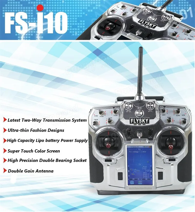 Новейший FlySky FS i10 2,4G цифровой пропорциональный 10CH RC передатчик Контролер с модель приемника ру Радиоуправляемый системы