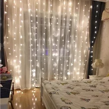 Светодиодный светильник-занавеска s 3M x 3M 300 светодиодный s 220v Рождественский Сказочный светильник для дома на открытом воздухе для свадьбы/вечерние/занавески/украшения сада