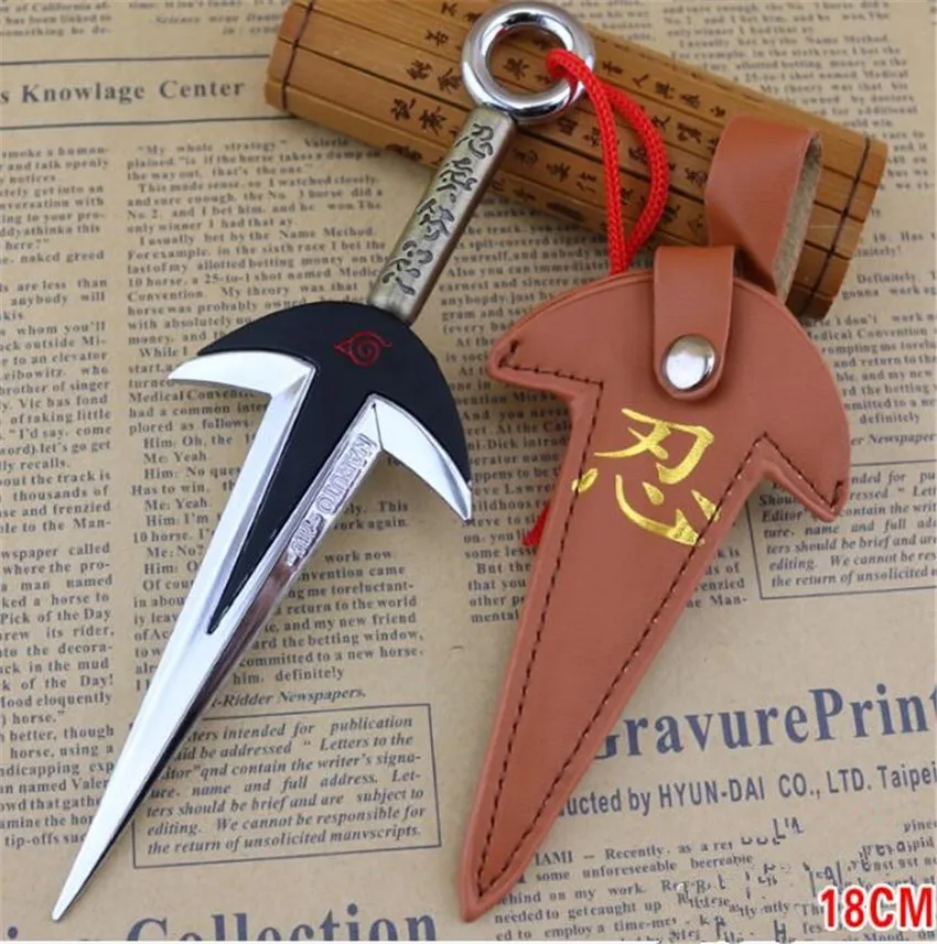 Наруто четвертый Хокаге Yondaime Namikaze Минато кунай с кожаный чехол 18 см фигурку