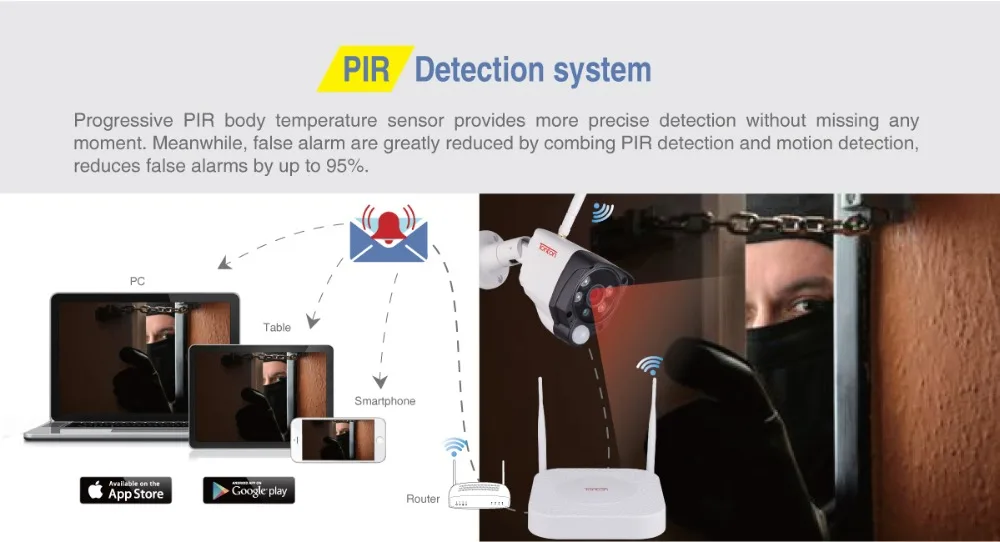 Tonton Беспроводная система видеонаблюдения 1080P 2MP 8CH NVR аудио запись PIR сенсор ip-камера wifi CCTV камера безопасности комплект видеонаблюдения