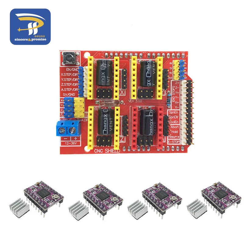 CNC щит V3 гравировальный станок 3D Printe+ 4 шт. A4988/DRV8825/AT2100 Плата расширения драйвера для Arduino UNO R3 - Цвет: AT2100