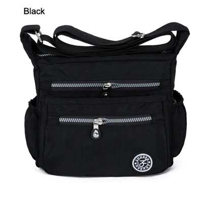 Женская сумка-мессенджер на плечо, роскошные сумки, женские сумки, дизайнерские сумки, женская однотонная нейлоновая пляжная сумка-Кроссбоди - Цвет: Black