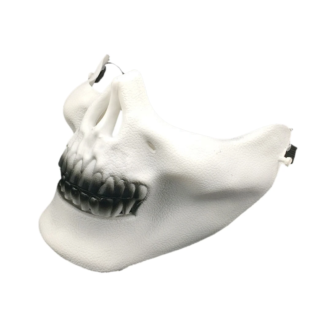 

New Hot Sale Costume Halloween Party Skull Motorcycle Skeleton Half Face Mask Decorative Mask Party Supplies Accessories
