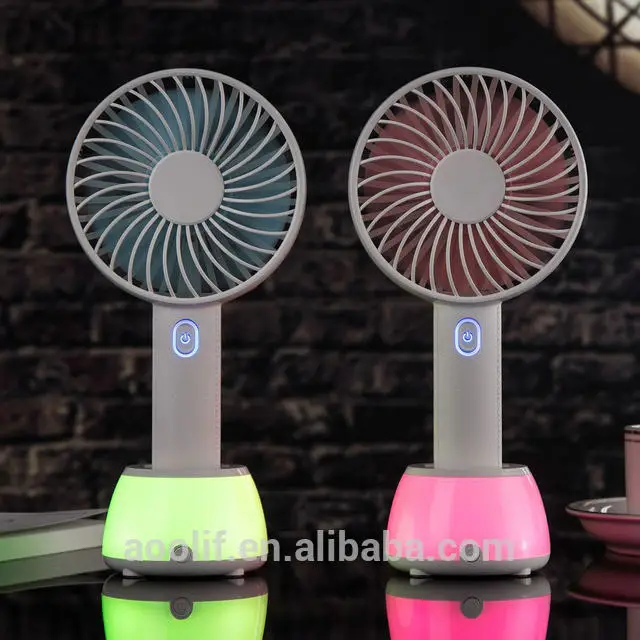 2018 Popular New Design Portable Usb Mini Fans With Rechargeable Battery And Led Night Light