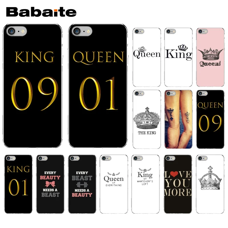 

King 09 And Queen 09 Painted Beautiful Phone Accessories Case for Apple iPhone 8 7 6 6S Plus X XS MAX 5 5S SE XR Mobile Cases