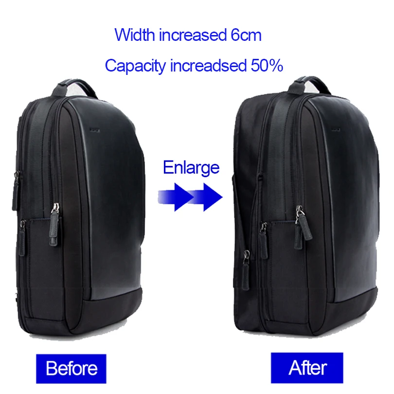 

Brand Enlarge Backpack USB External Charge 15.6 Inch Laptop Backpack Shoulders Men Anti-theft Waterproof Travel Backpack