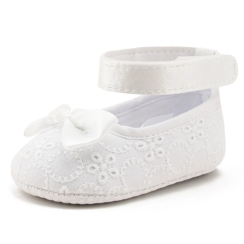 Новорожденный белый крестины кольцо с обувью дизайн принцесса детская обувь